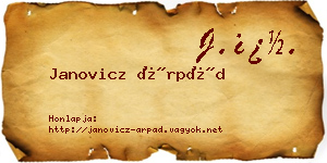 Janovicz Árpád névjegykártya