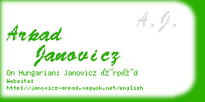 arpad janovicz business card